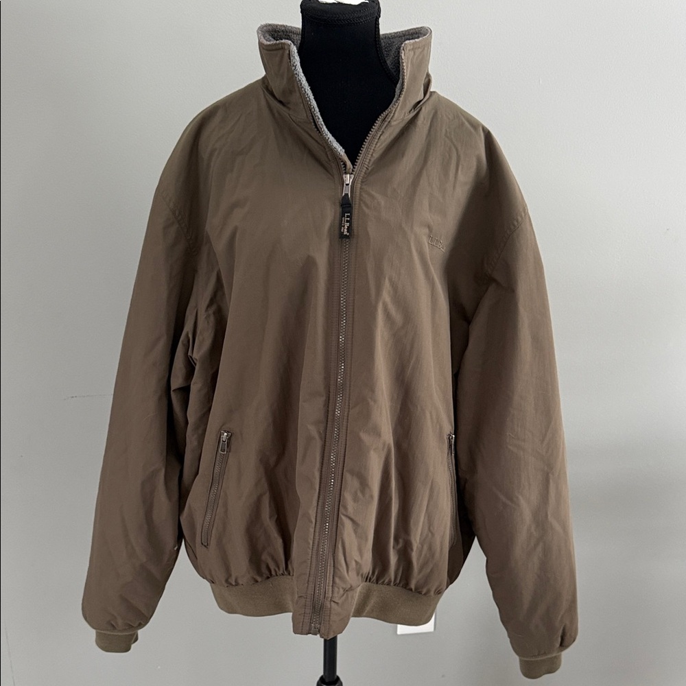 L.L. Bean Men's Tan Insulated Windbreaker Jacket